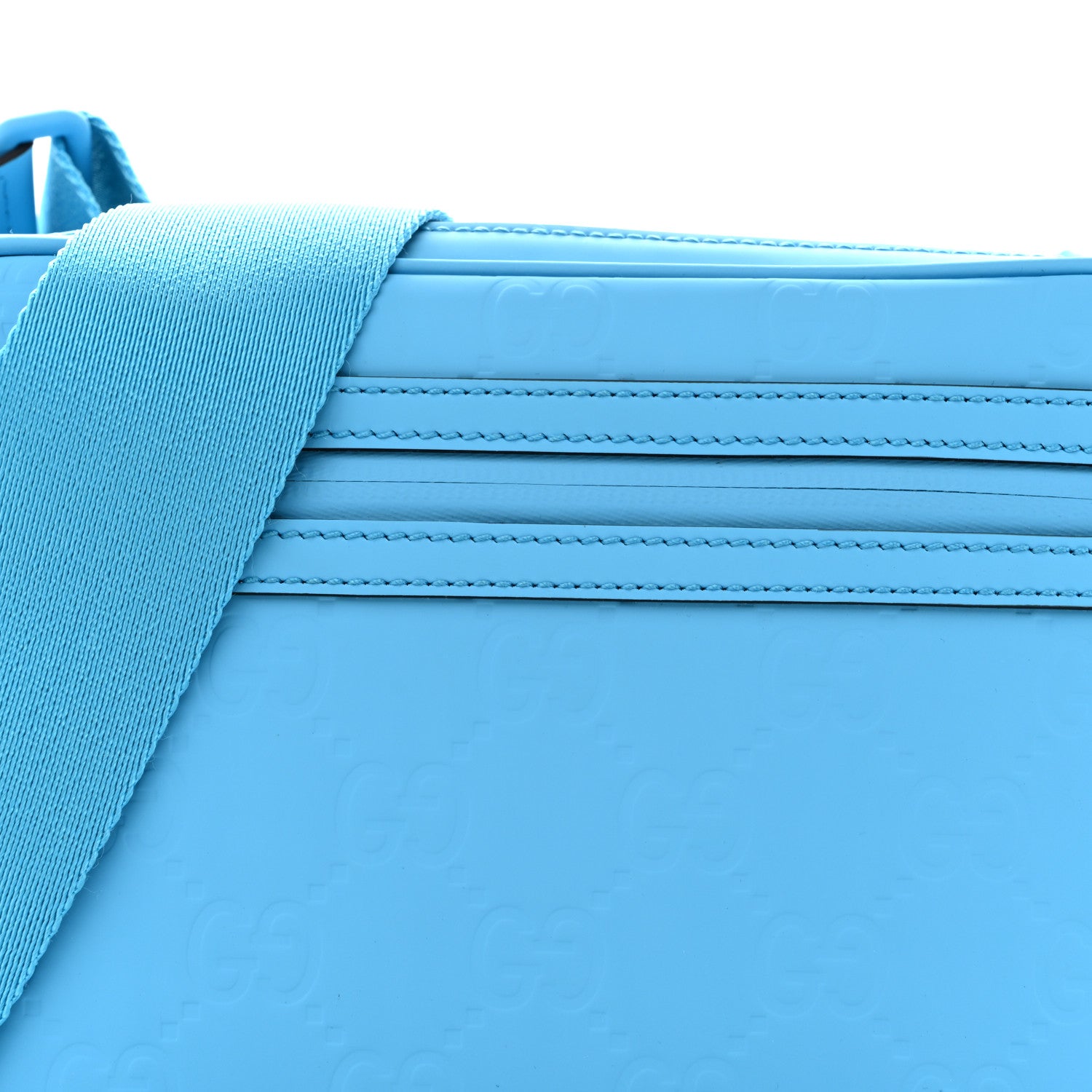 Gucci Rubber Effect Monogram GG Crossbody Bag Bright Blue 8 of 11