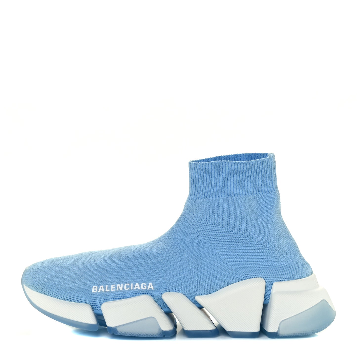 Technical 3D Recycled Knit Bi-Color Speed 2.0 Transparent Sole Sneakers 36 Blue White Transparent Blue