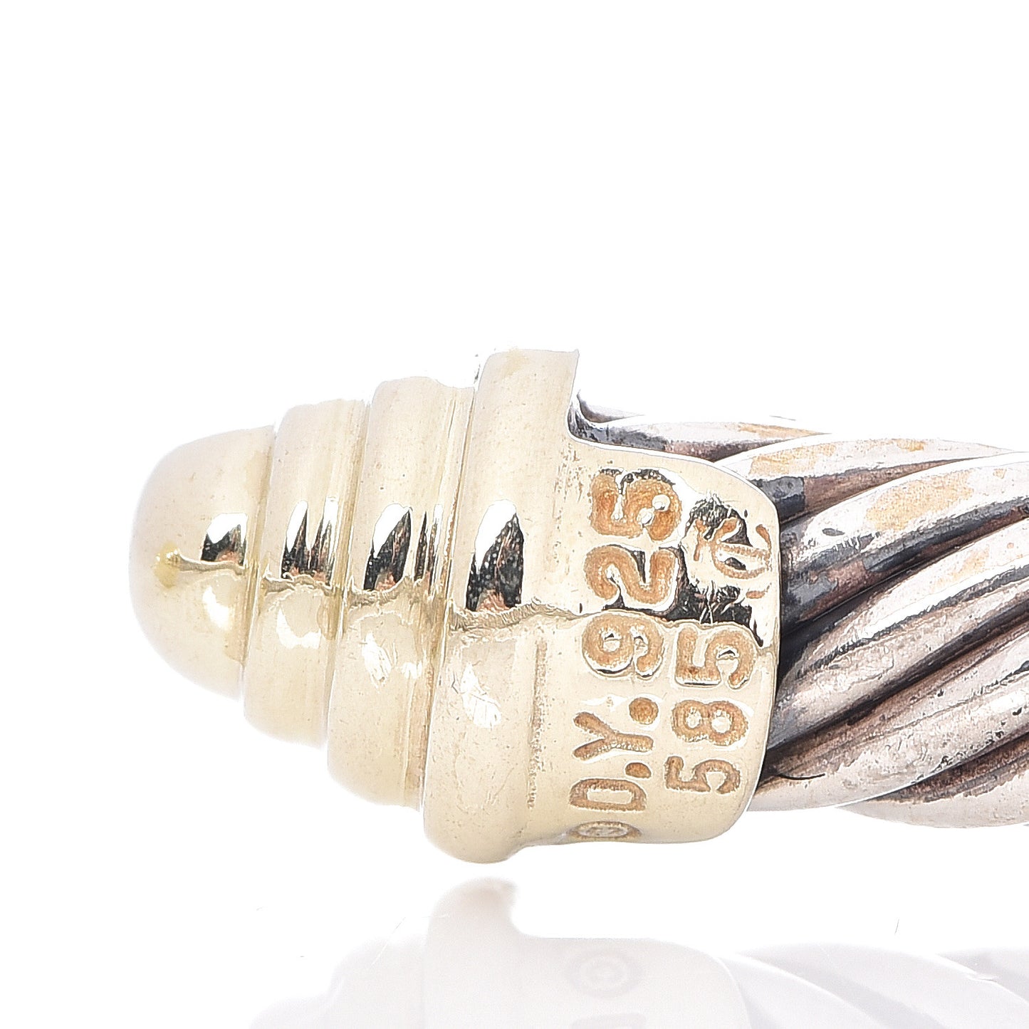 Sterling Silver 14K Yellow Gold 5mm Cable Classics Bracelet