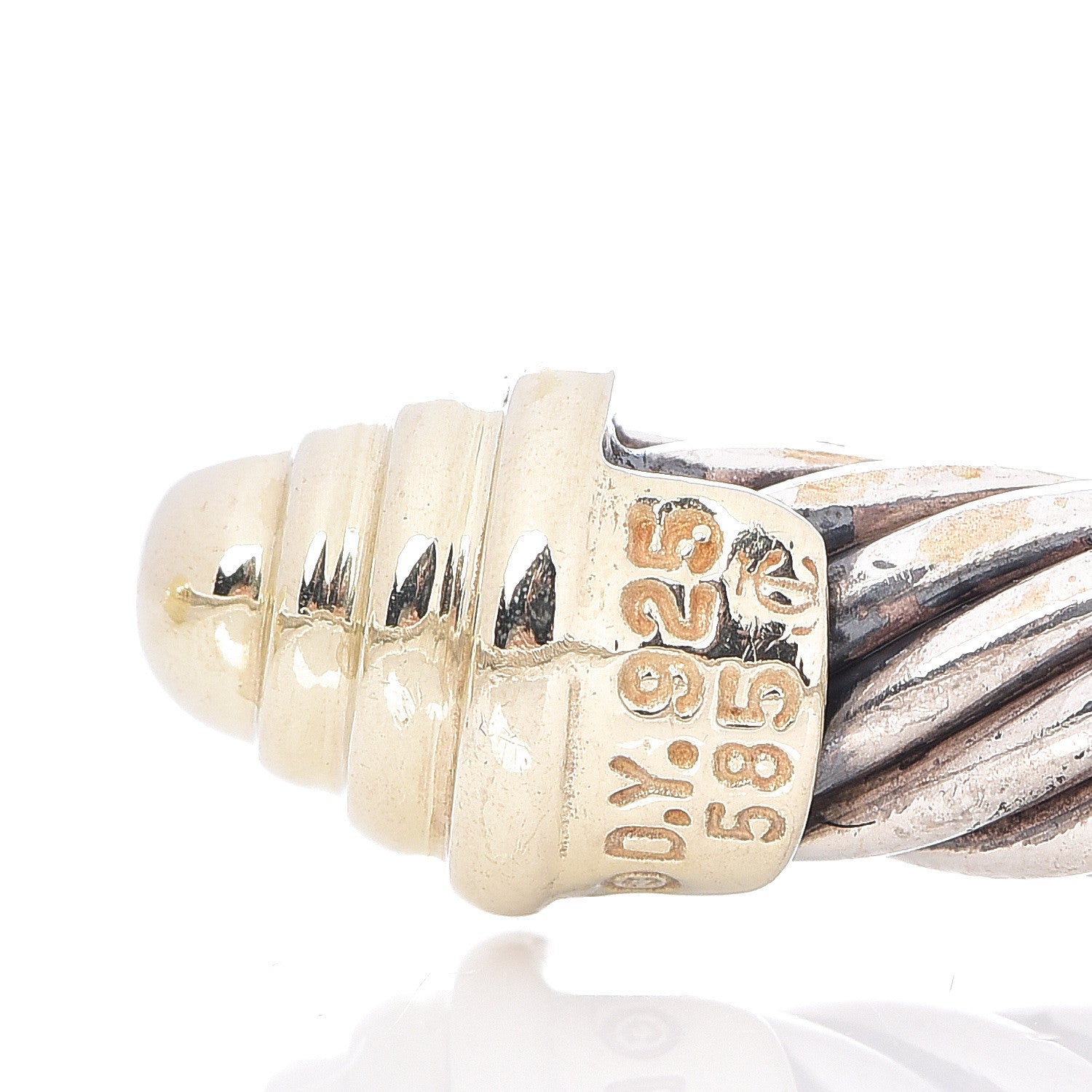 David Yurman Sterling Silver 14K Yellow Gold 5mm Cable Classics Bracelet 4 of 4