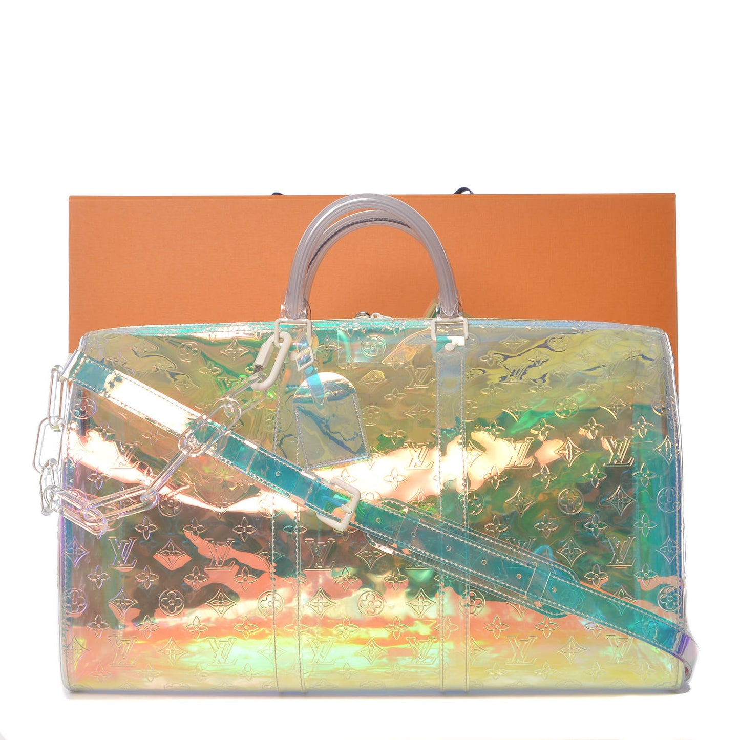 PVC Monogram Keepall Bandouliere 50 Iridescent Prism