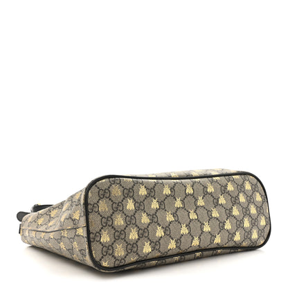 Gucci Soft GG Supreme Monogram Bees Small Crossbody Tote Beige Oro Black 4 of 13