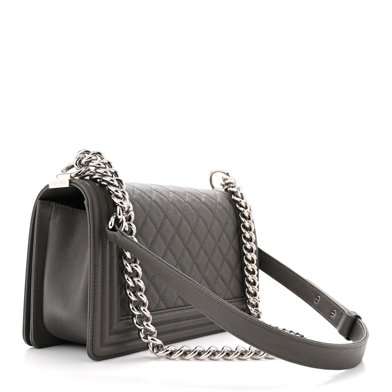 Chanel Caviar Quilted Medium Boy Flap Grey 3 of 11