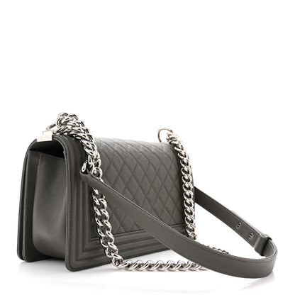 Chanel Caviar Quilted Medium Boy Flap Grey 3 of 11
