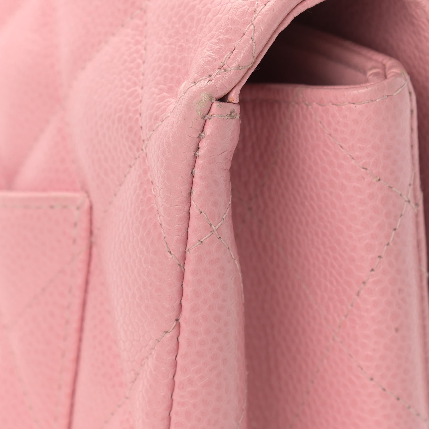 Chanel Caviar Quilted Jumbo Single Flap Pink 14 of 17