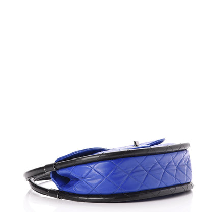 Chanel Quilted Lambskin Small Hula Hoop Flap Dark Blue 4 of 8