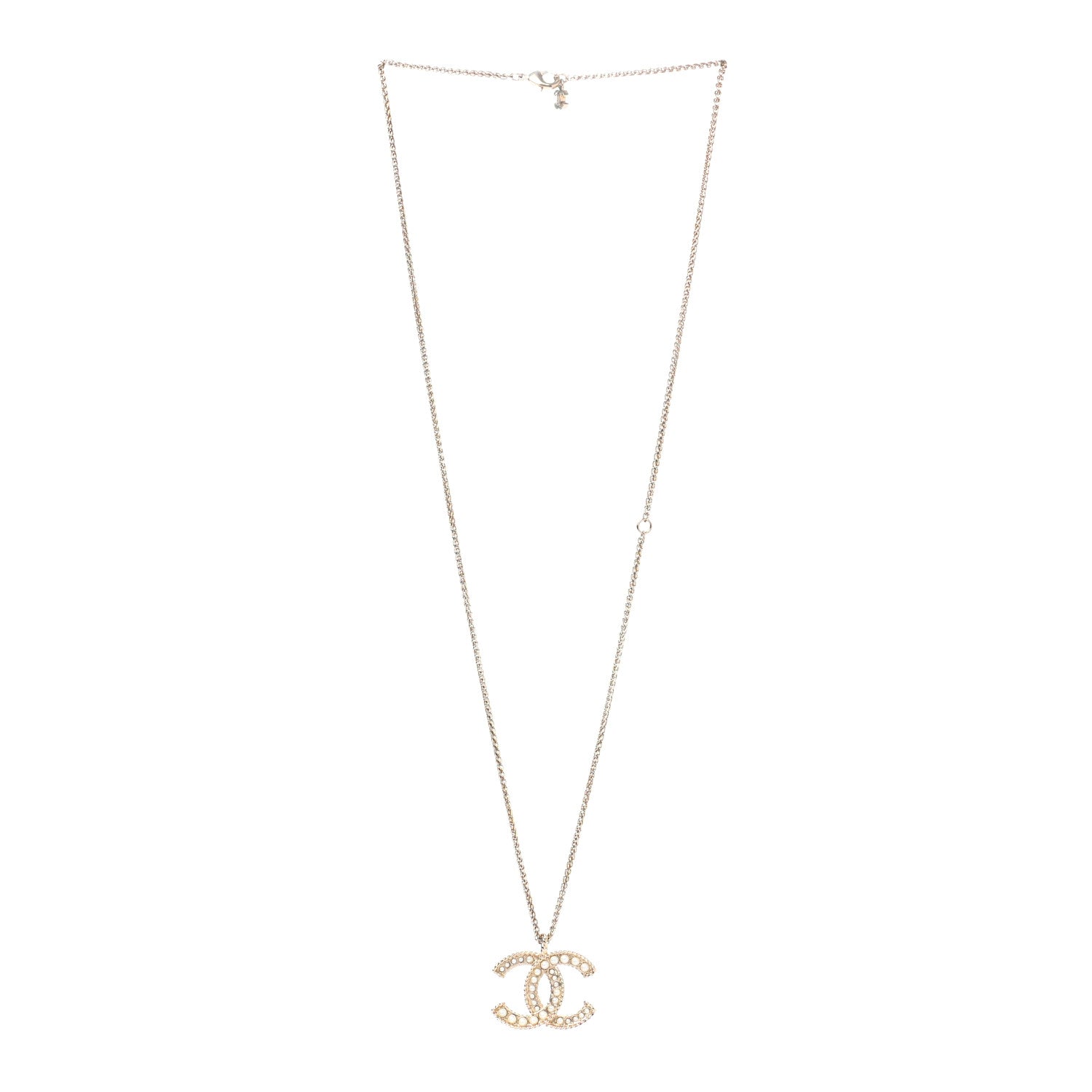 Chanel Pearl CC Pendant Necklace Gold 3 of 7