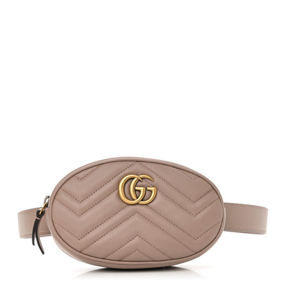 Gucci Calfskin Matelasse GG Marmont Belt Bag 85 34 Porcelain Rose 1 of 10
