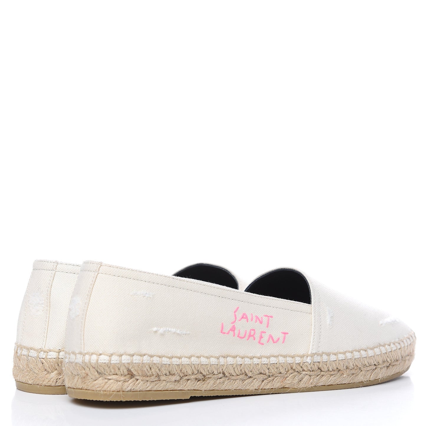 Canvas Elba Logo Embroidered Espadrilles 39 Panna