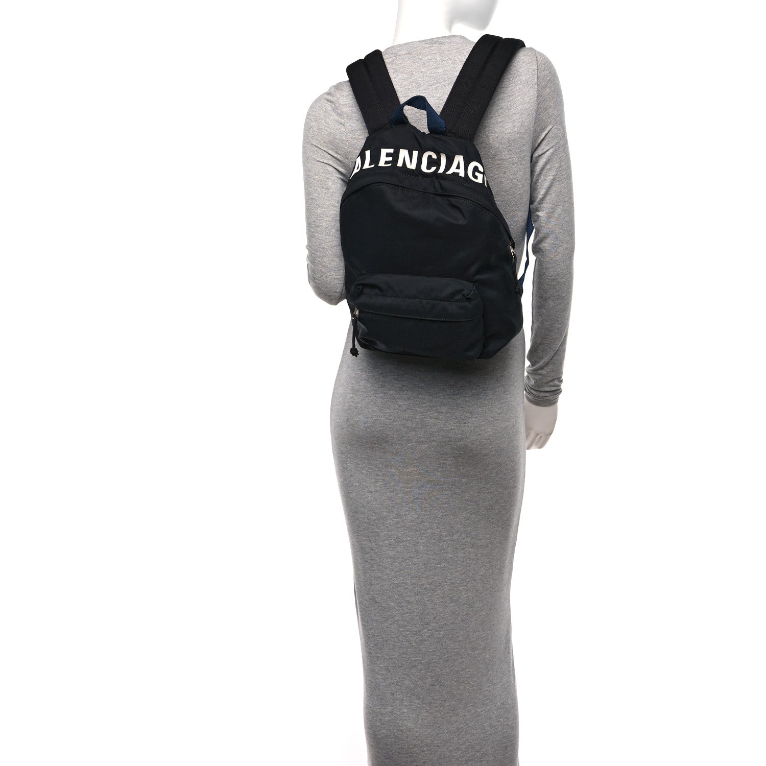 Balenciaga Sport Nylon Logo Embroidered S Wheel Backpack Black 2 of 9