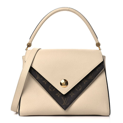 Louis Vuitton Grained Calfskin Monogram Double V Creme 1 of 9