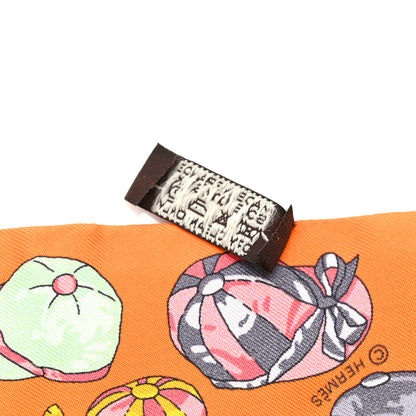 Hermes Silk Jockey Twilly Gris Perle Orange Vert 5 of 5