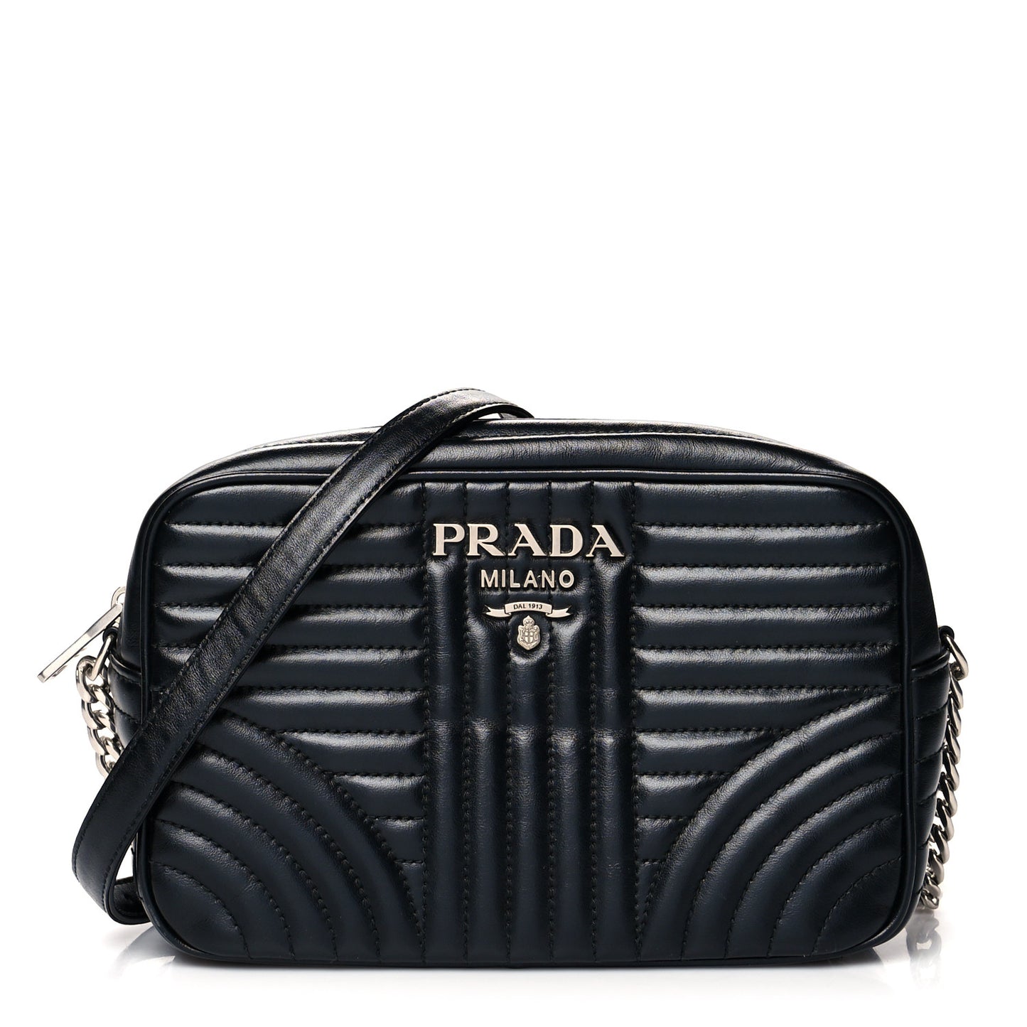 Soft Calfskin Diagramme Crossbody Bag Black