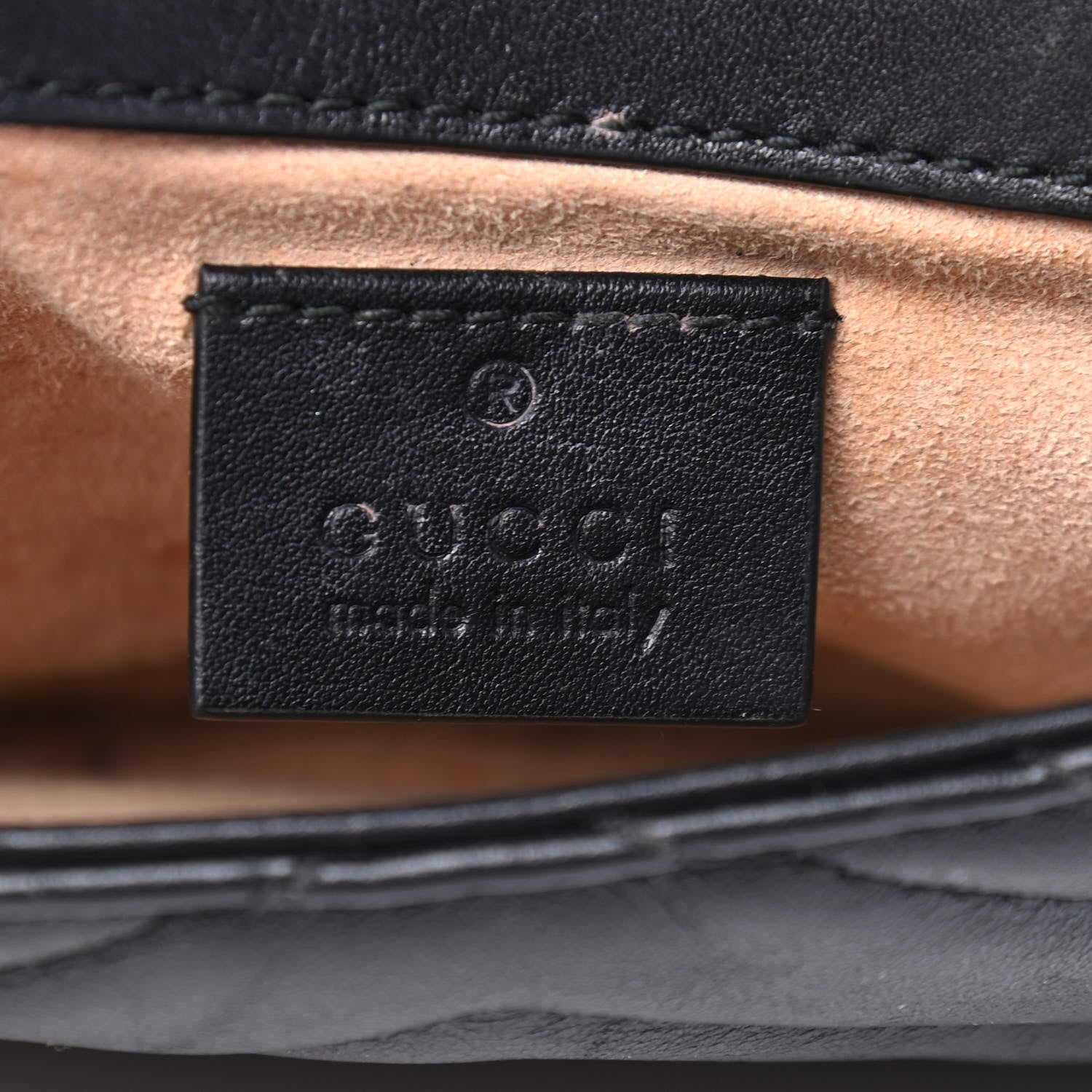 Gucci Calfskin Matelasse Super Mini GG Marmont Shoulder Bag Black 5 of 8