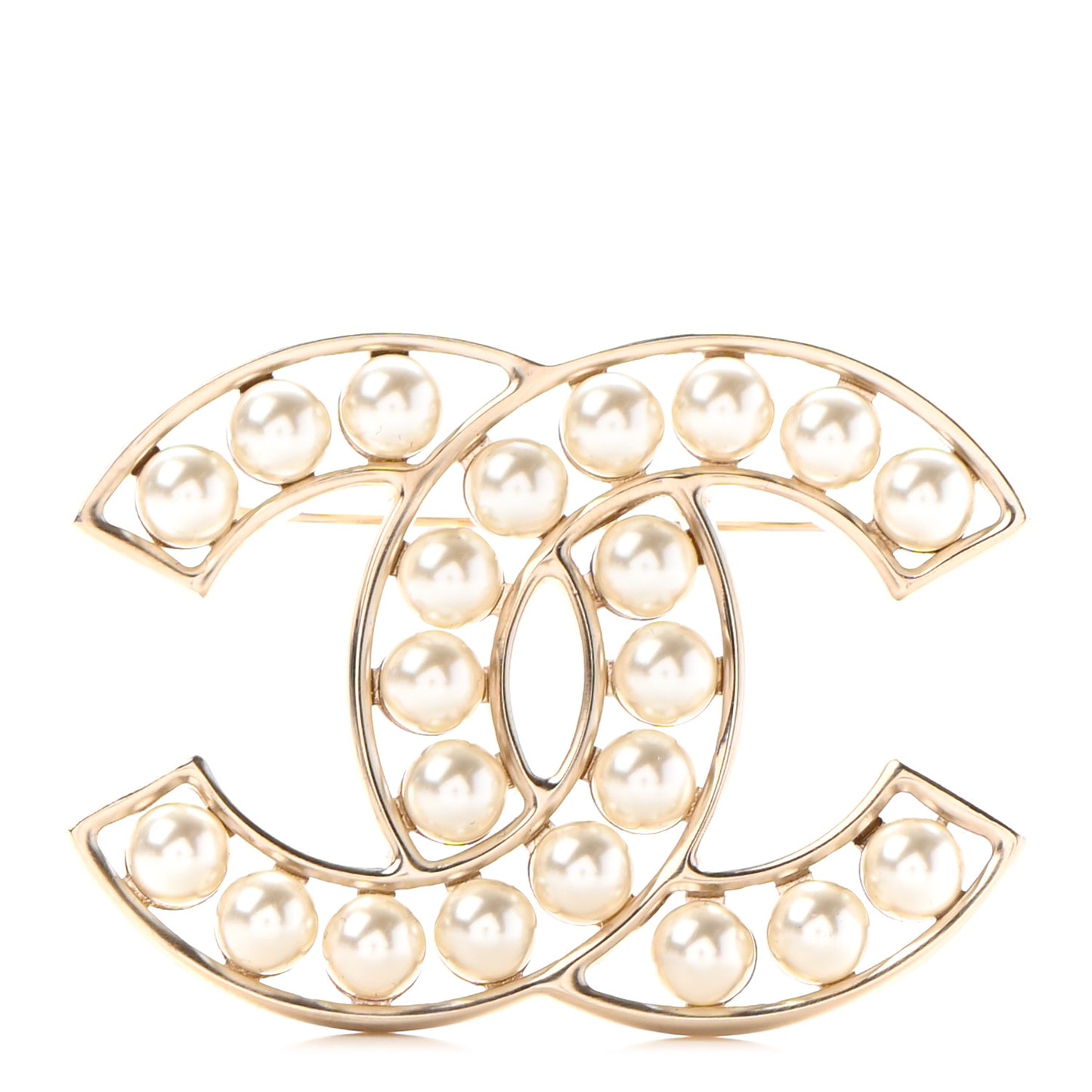Pearl CC Brooch Light Gold
