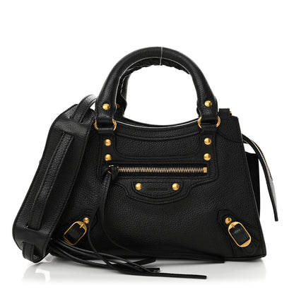 Balenciaga Grained Calfskin Neo Classic Gold Hardware Mini City Black 1 of 11
