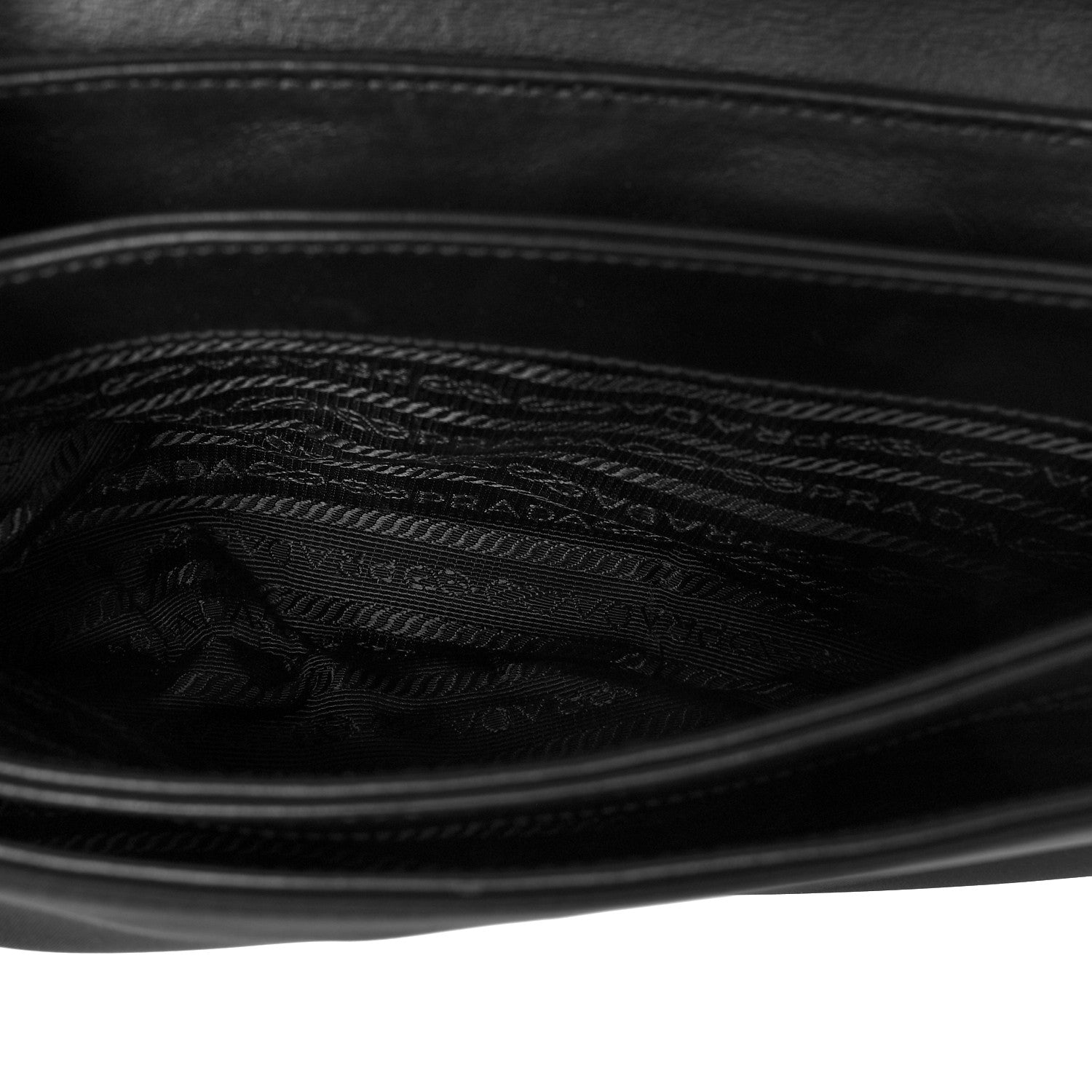 Prada Saffiano Tessuto Nylon Chain Shoulder Bag Black 5 of 11