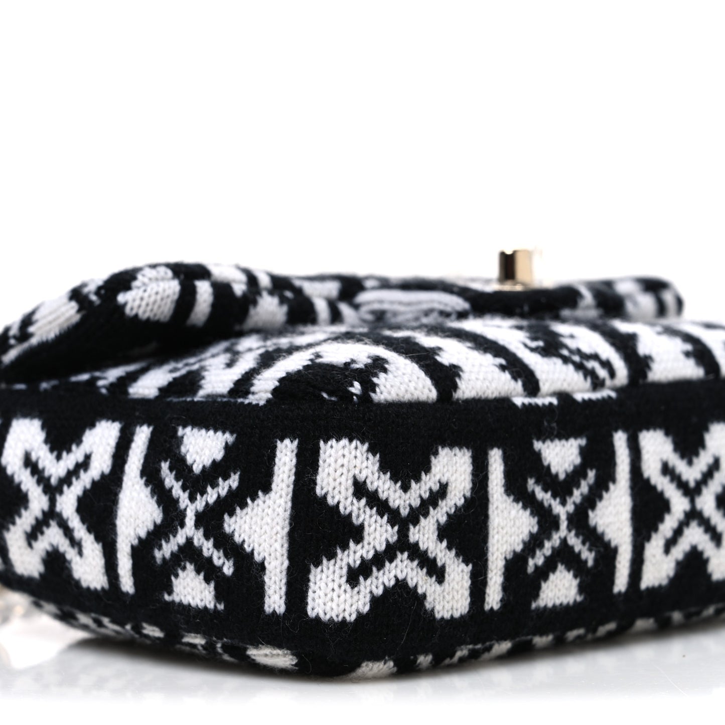 Cashmere Knit Coco Neige Flap Black White