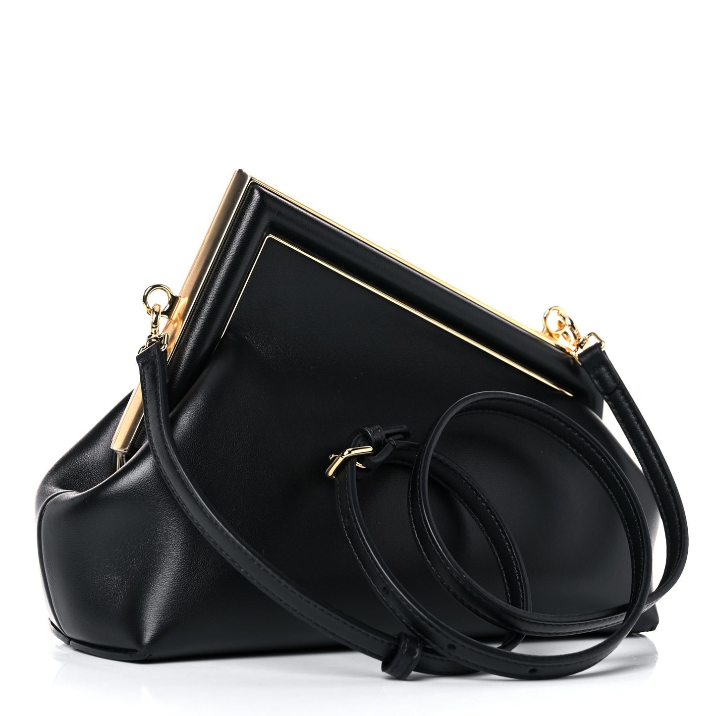 Shiny Nappa Small Fendi First Black