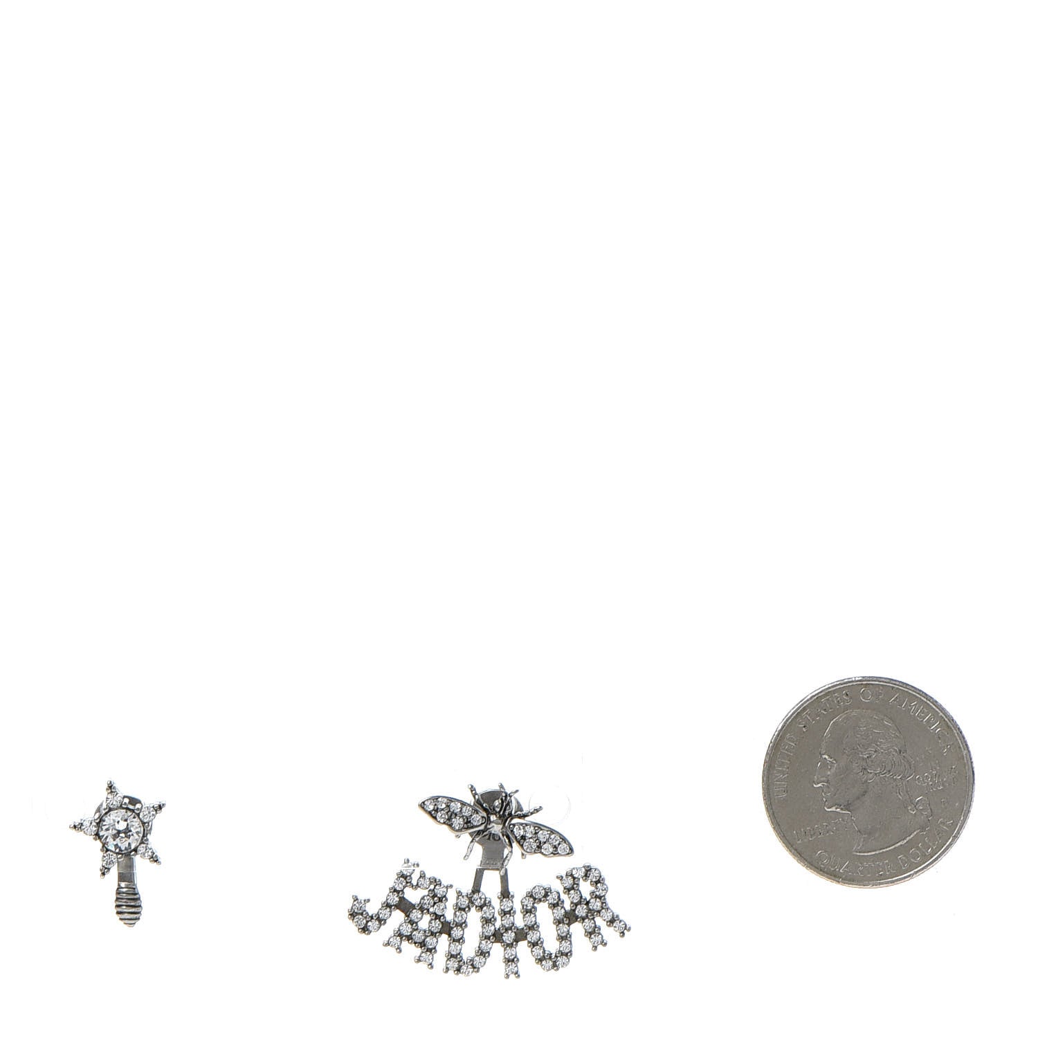 Christian Dior Palladium Crystal J'adior Earrings 2 of 5