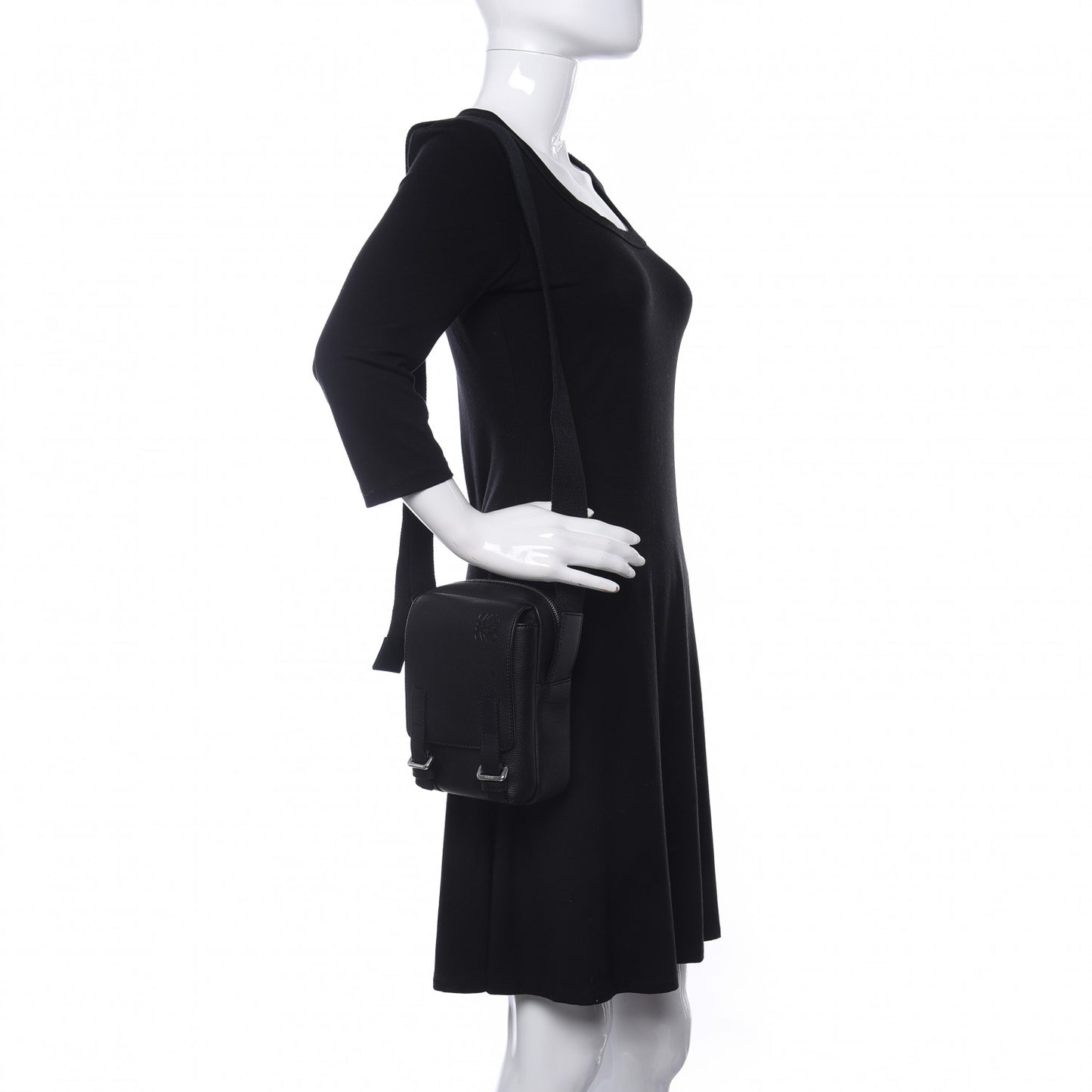 Soft Grained Calfskin XS Military Crossbody Black