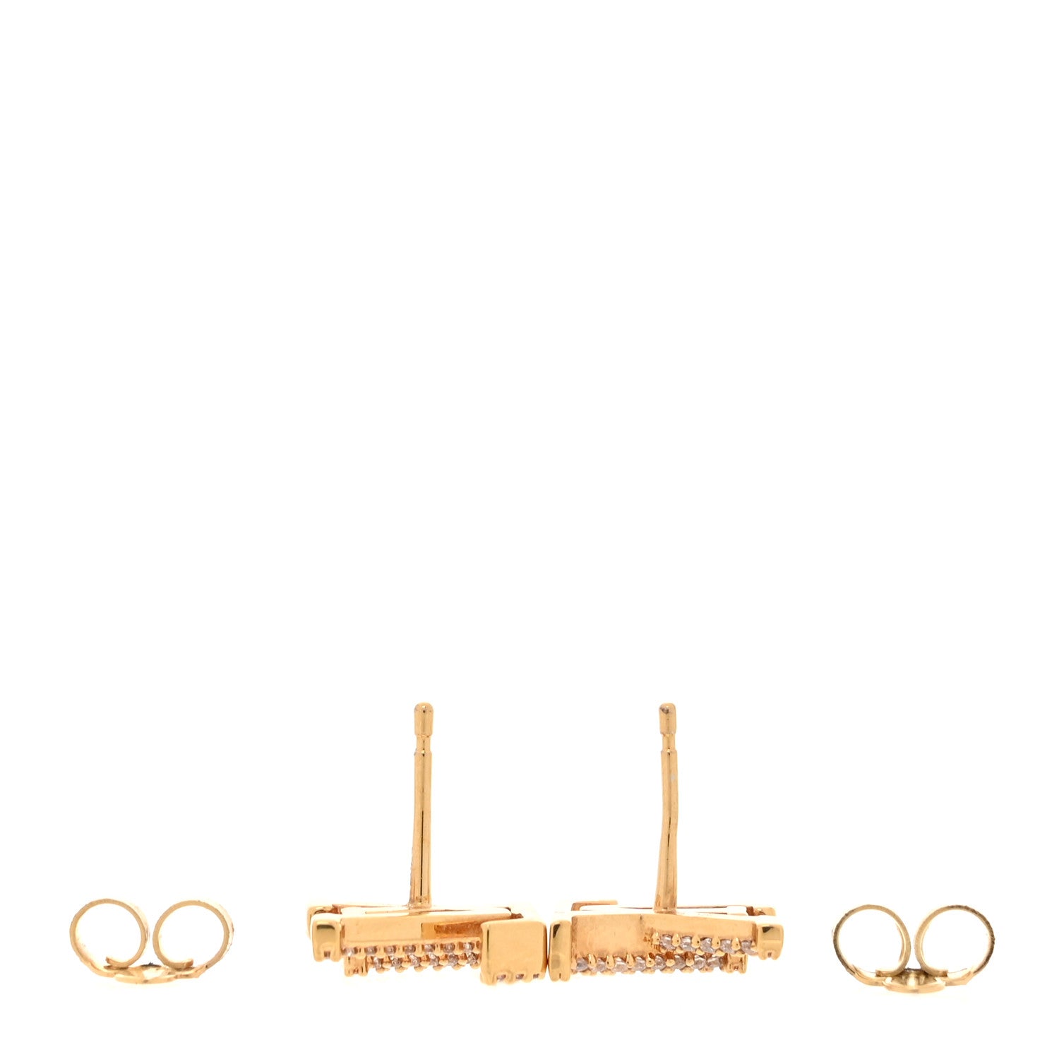 Louis Vuitton Metal Crystal LV Iconic Earrings Gold 3 of 7