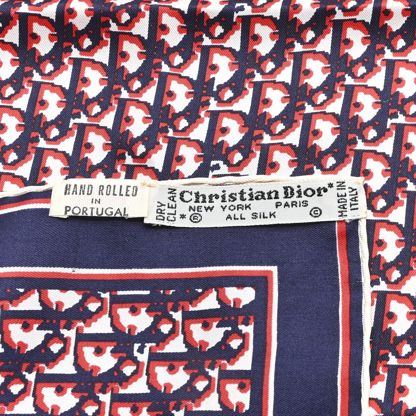 Silk Oblique Scarf Blue Red