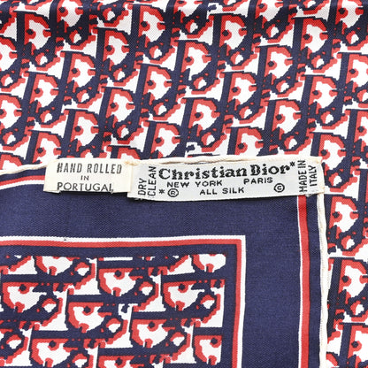 Christian Dior Silk Oblique Scarf Blue Red 3 of 3