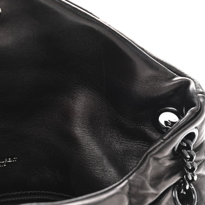 Saint Laurent Lambskin Quilted Small Loulou Puffer Monogram Chain Satchel Black 12 of 12