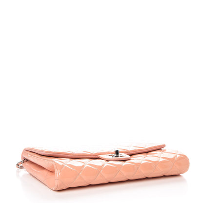 Chanel Patent Quilted Clutch with Chain Flap Light Pink 4 of 9