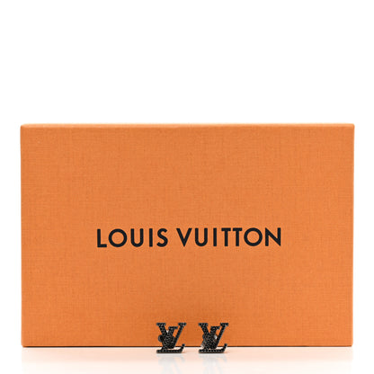 Louis Vuitton Metal Crystal LV Iconic Earrings Black Dore 6 of 6