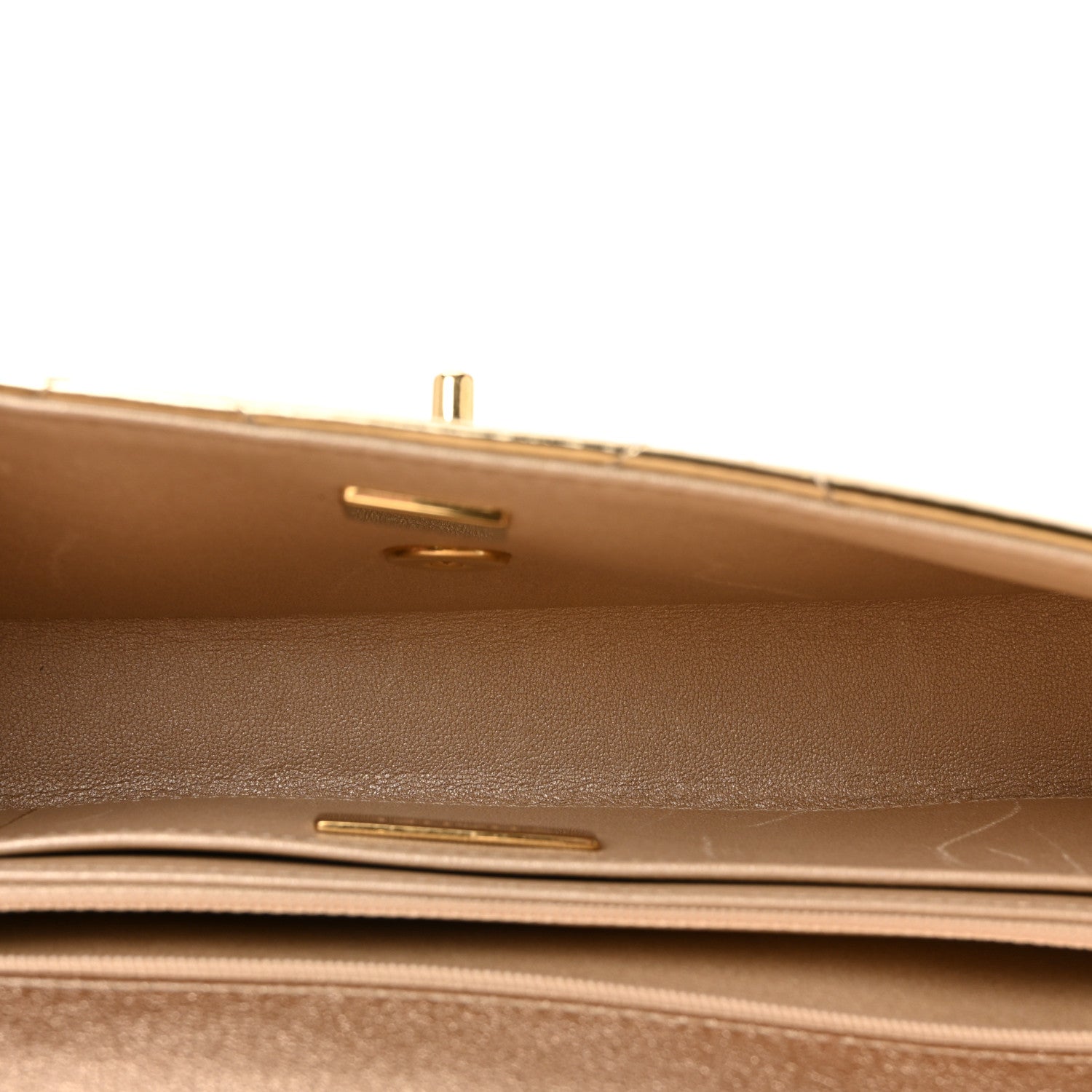 Chanel Metallic Mirror Calfskin Large Top Handle Clutch With Chain Light Gold 9 of 19