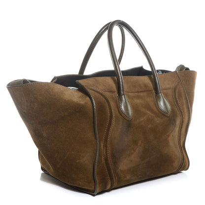 Celine Suede Medium Phantom Luggage Olive 3 of 8