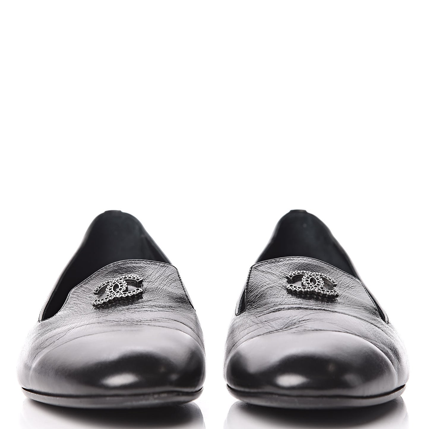 Lambskin CC Mocassin Loafers 37.5 Black
