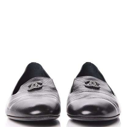 Chanel Lambskin CC Mocassin Loafers 37.5 Black 2 of 13