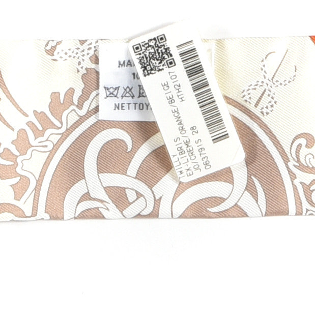 Silk Ex-Libris Twilly Creme Orange Beige