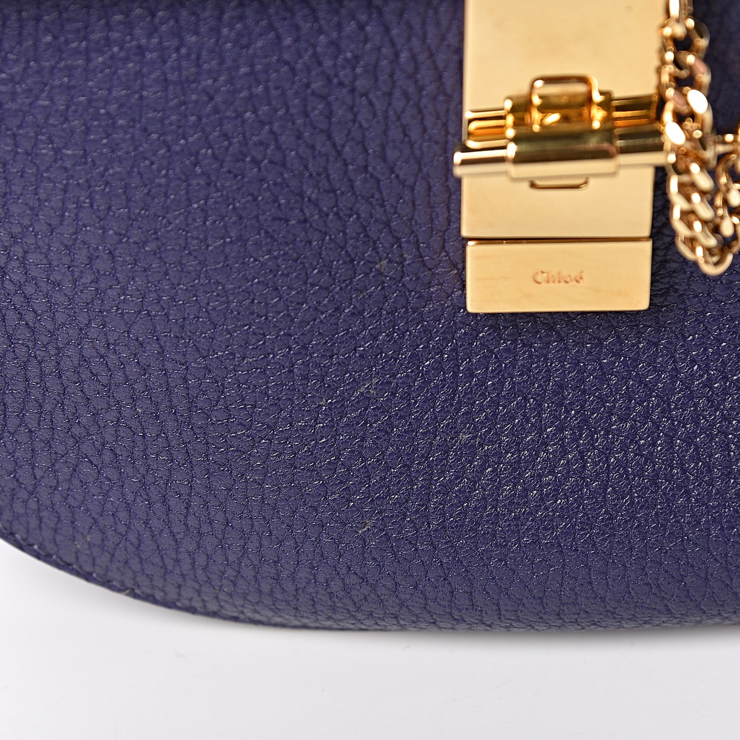 Grained Lambskin Mini Drew Shoulder Bag Royal Navy
