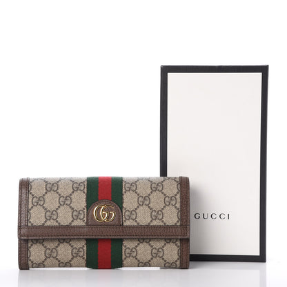 Gucci GG Supreme Monogram Web Ophidia Continental Wallet Brown 8 of 8