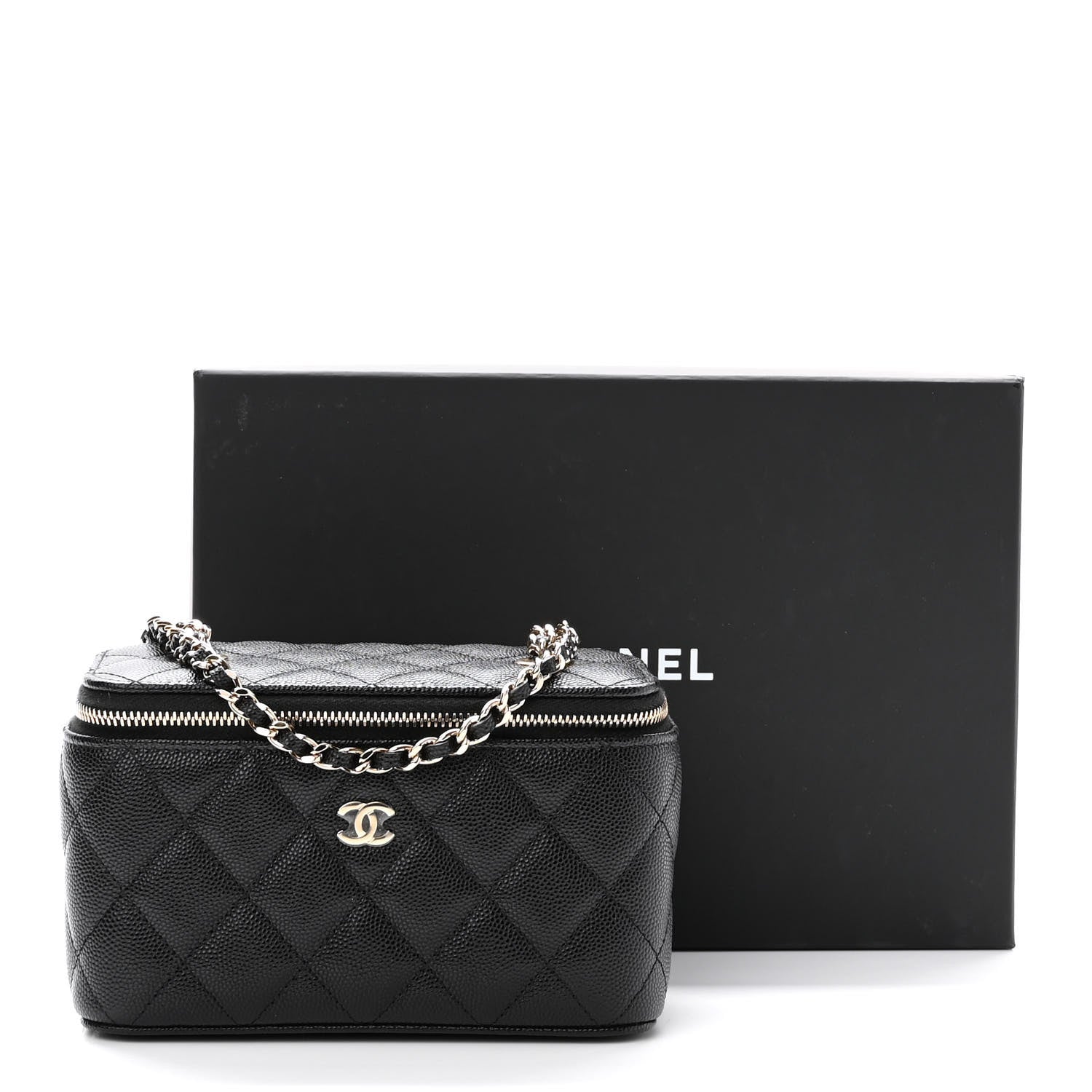Chanel Caviar Quilted Small Vanity Case With Chain Black 11 of 11