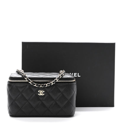 Chanel Caviar Quilted Small Vanity Case With Chain Black 11 of 11