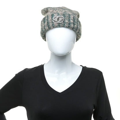Chanel Cashmere CC Beanie Hat Blue 2 of 7