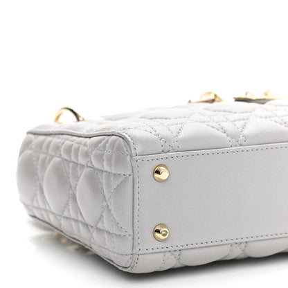 Christian Dior Metallic Lambskin Cannage Mini Lady Dior Grey 8 of 11