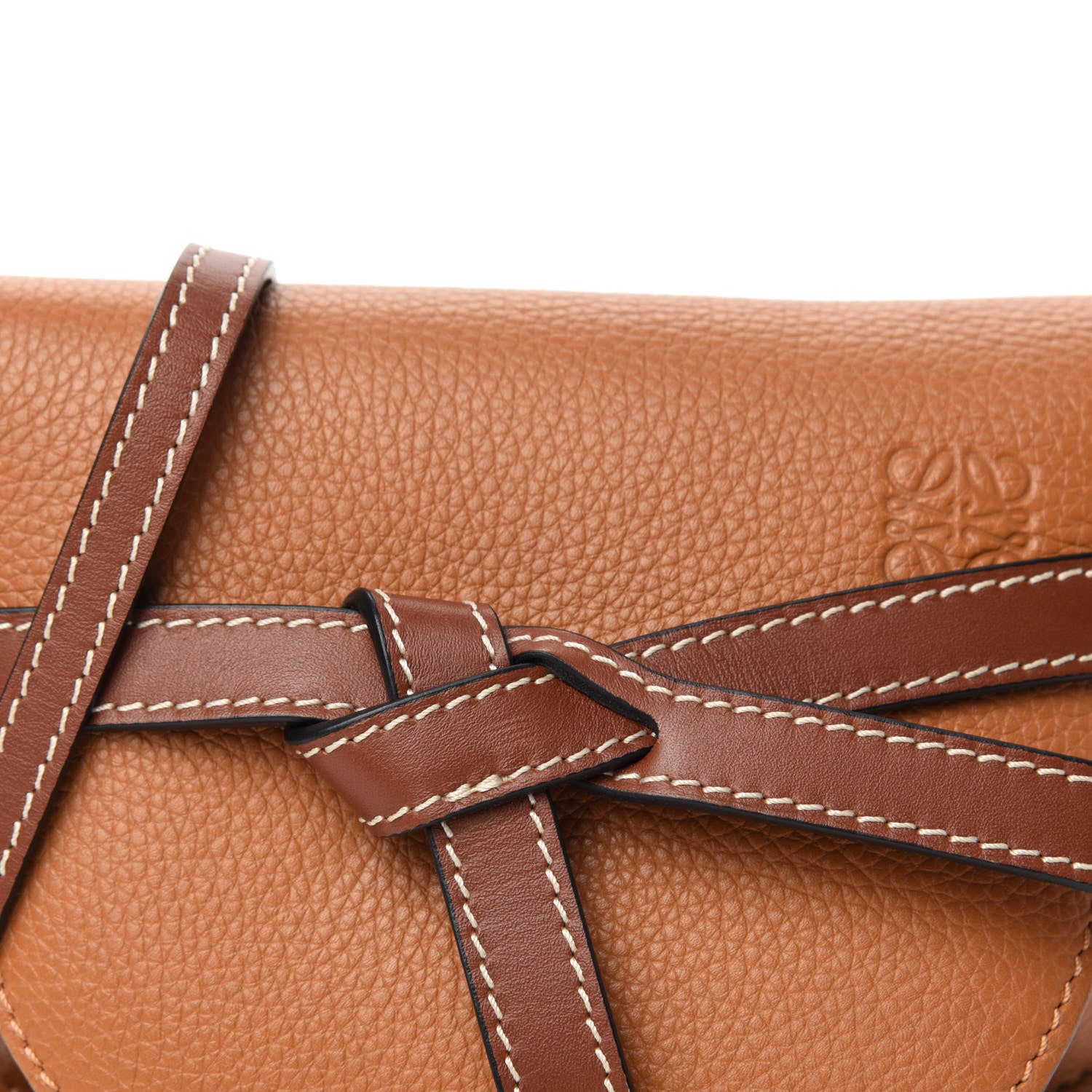Loewe Grained Calfskin Mini Gate Crossbody Bag Caramel Pecan 10 of 10