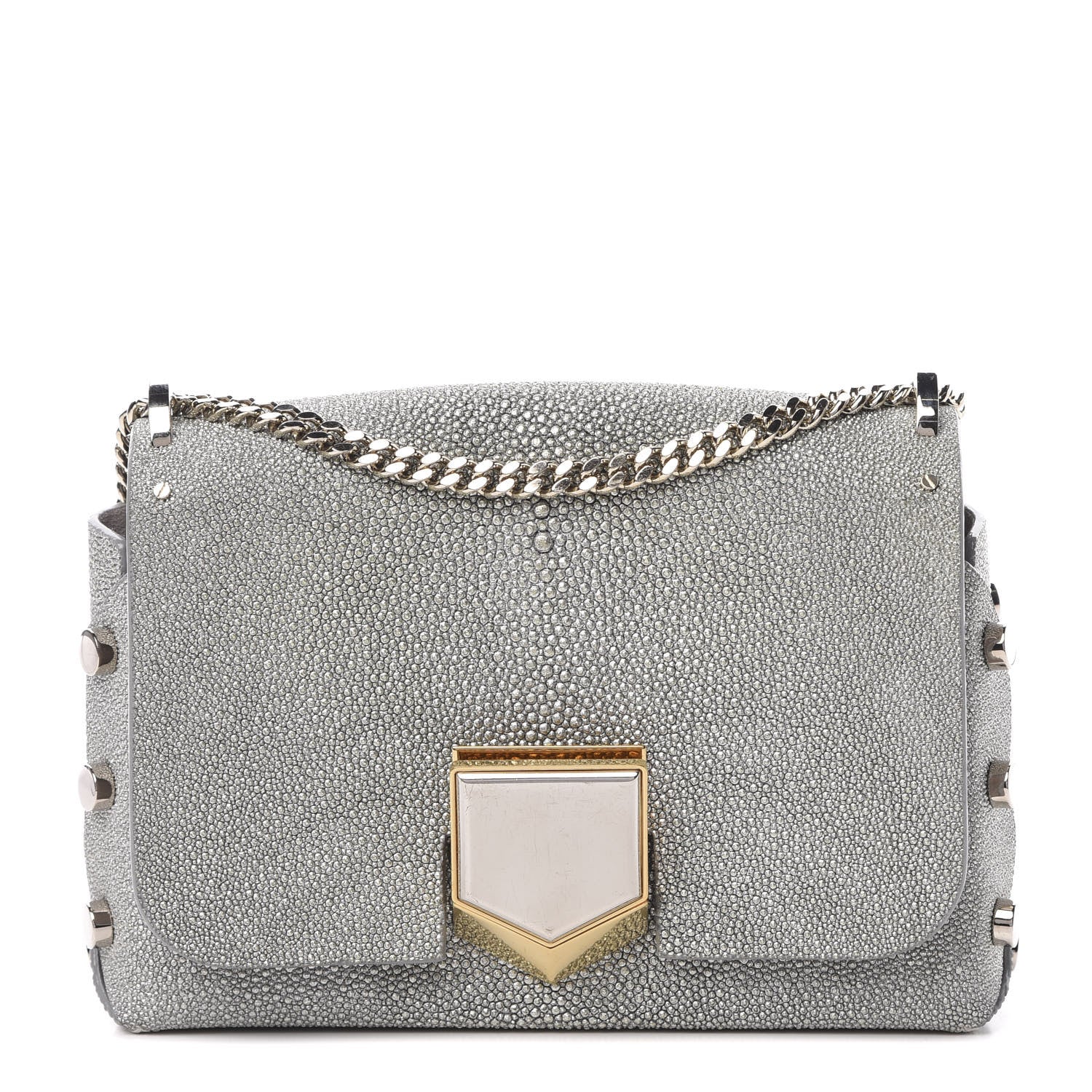 Jimmy Choo Stingray Petite Lockett Shoulder Bag Silver 1 of 9