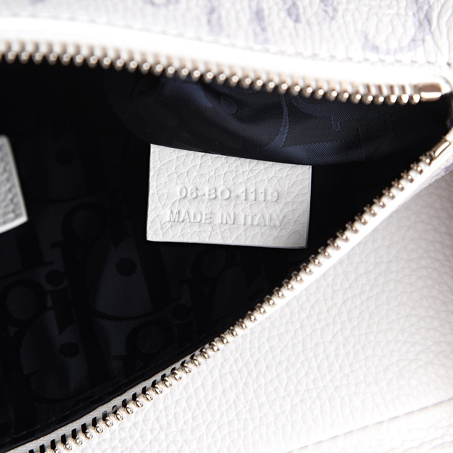 Christian Dior X DANIEL ARSHAM Grained Calfskin Newspaper Print Saddle Bag White 6 of 11