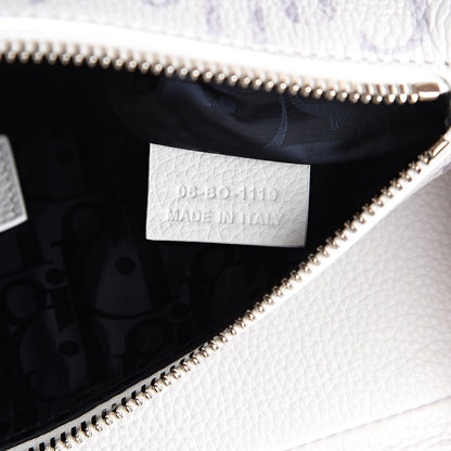 Christian Dior X DANIEL ARSHAM Grained Calfskin Newspaper Print Saddle Bag White 6 of 11