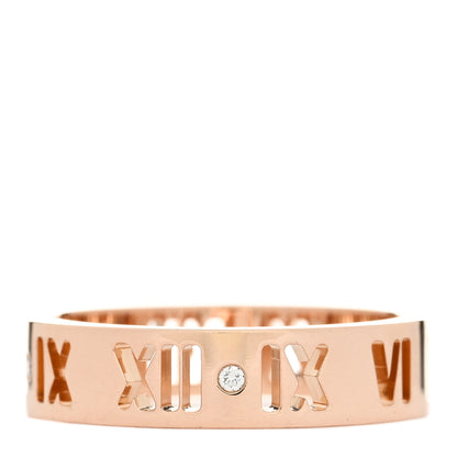 Tiffany 18K Rose Gold Diamond Wide Atlas Pierced Ring 54 6.75 2 of 4