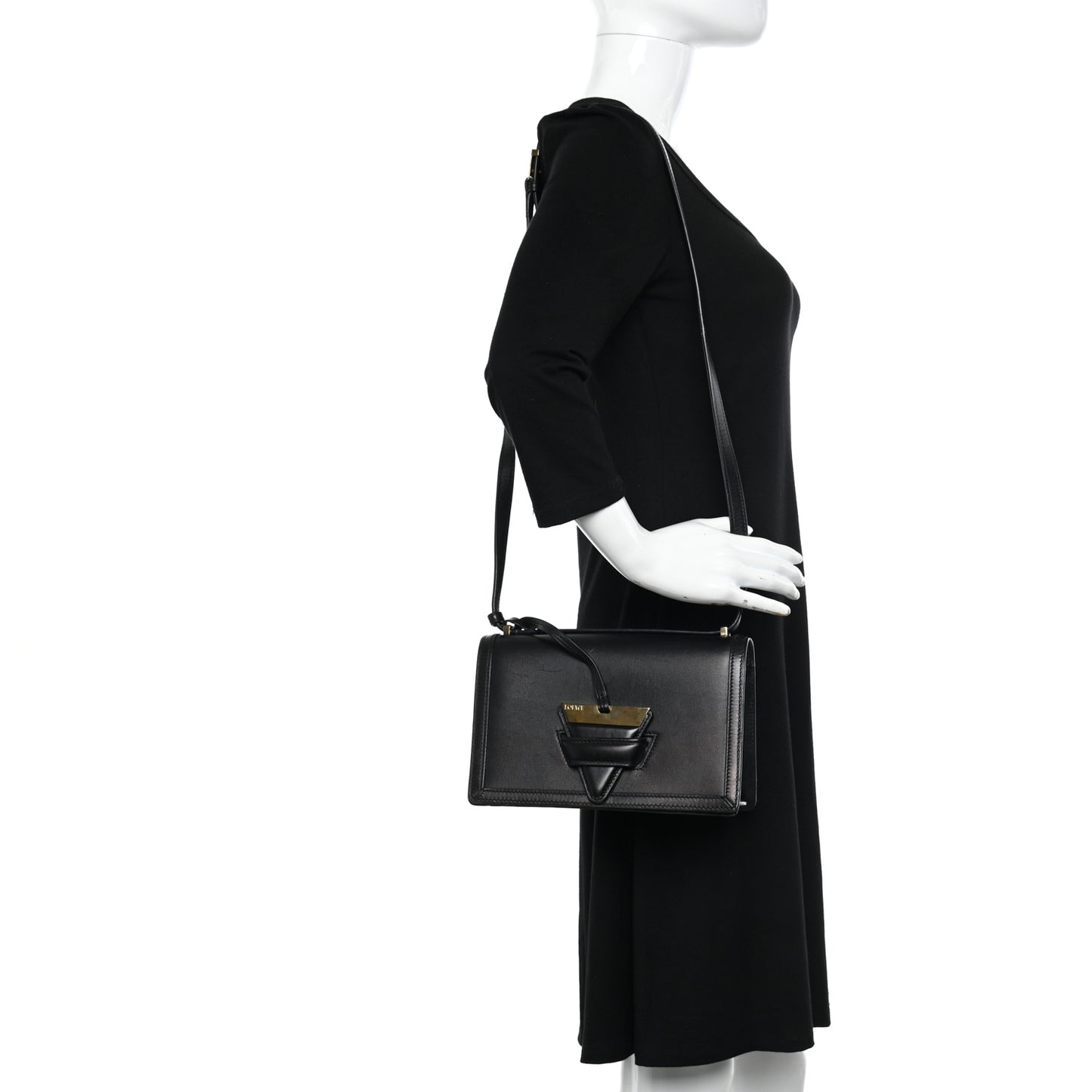 Calfskin Small Barcelona Shoulder Bag Black
