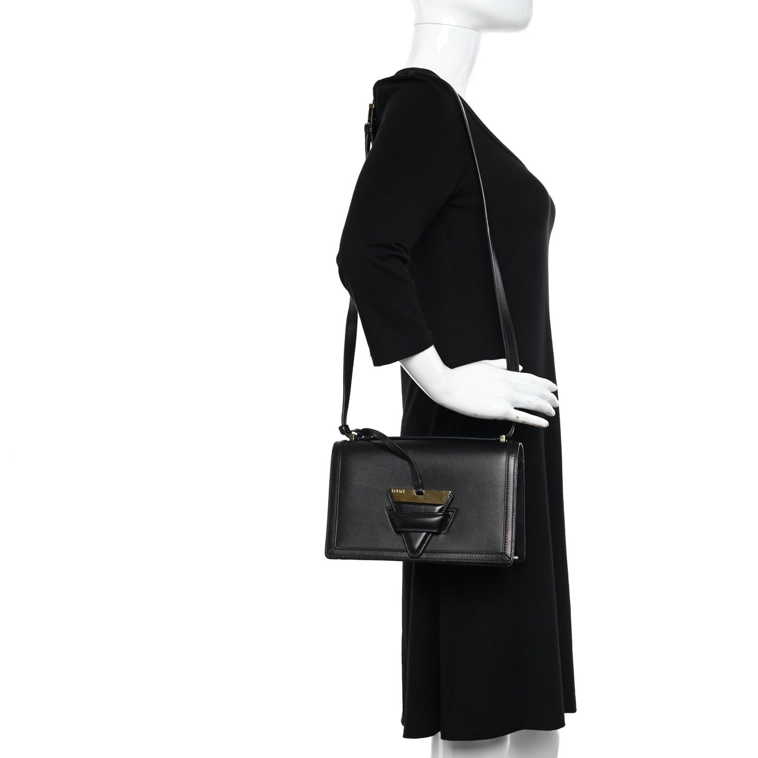 Loewe Calfskin Small Barcelona Shoulder Bag Black 2 of 10