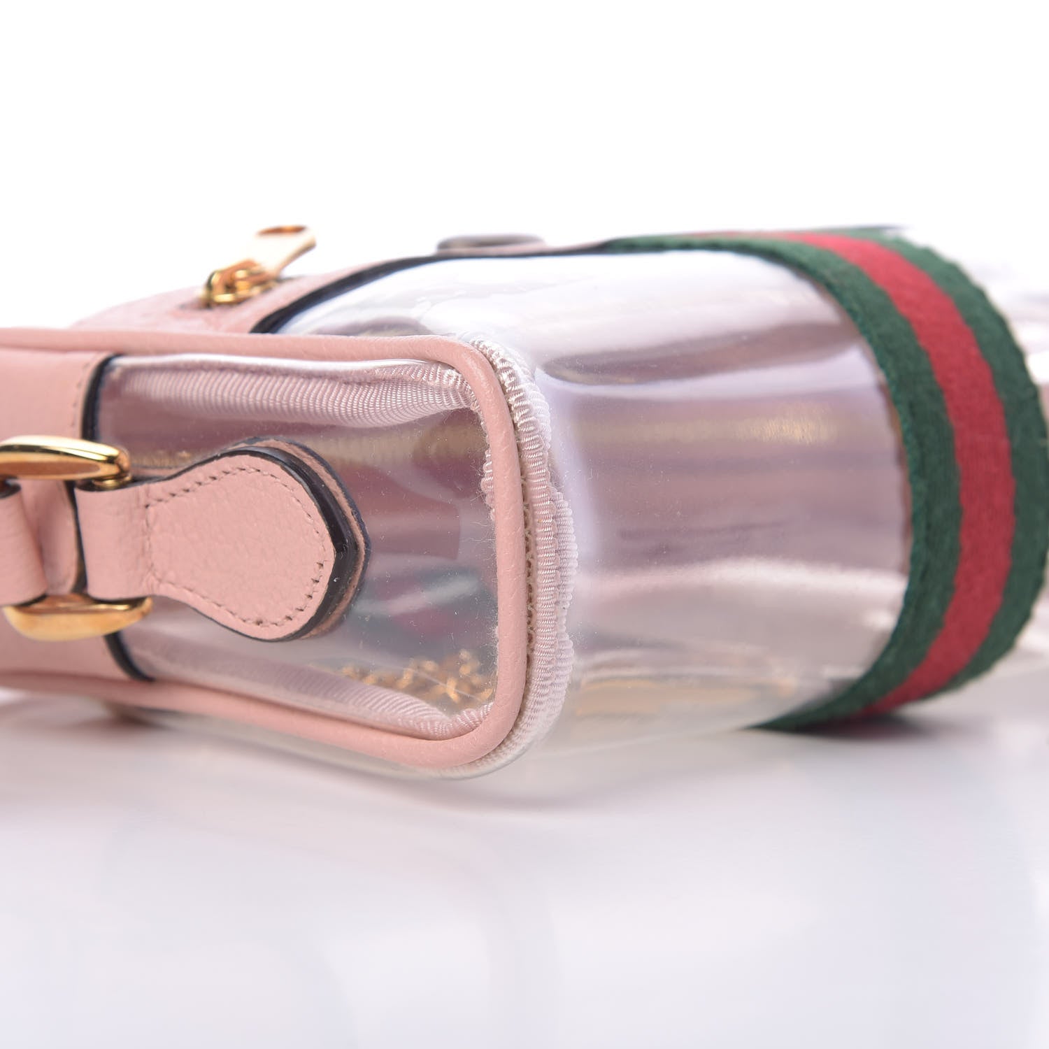 Gucci Vinyl Web Mini Ophidia Transparent Shoulder Bag Perfect Pink 9 of 11